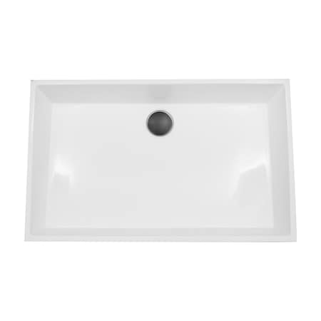 Nantucket Sinks Rectangle White Glacierstone Sink NS-GSTR24